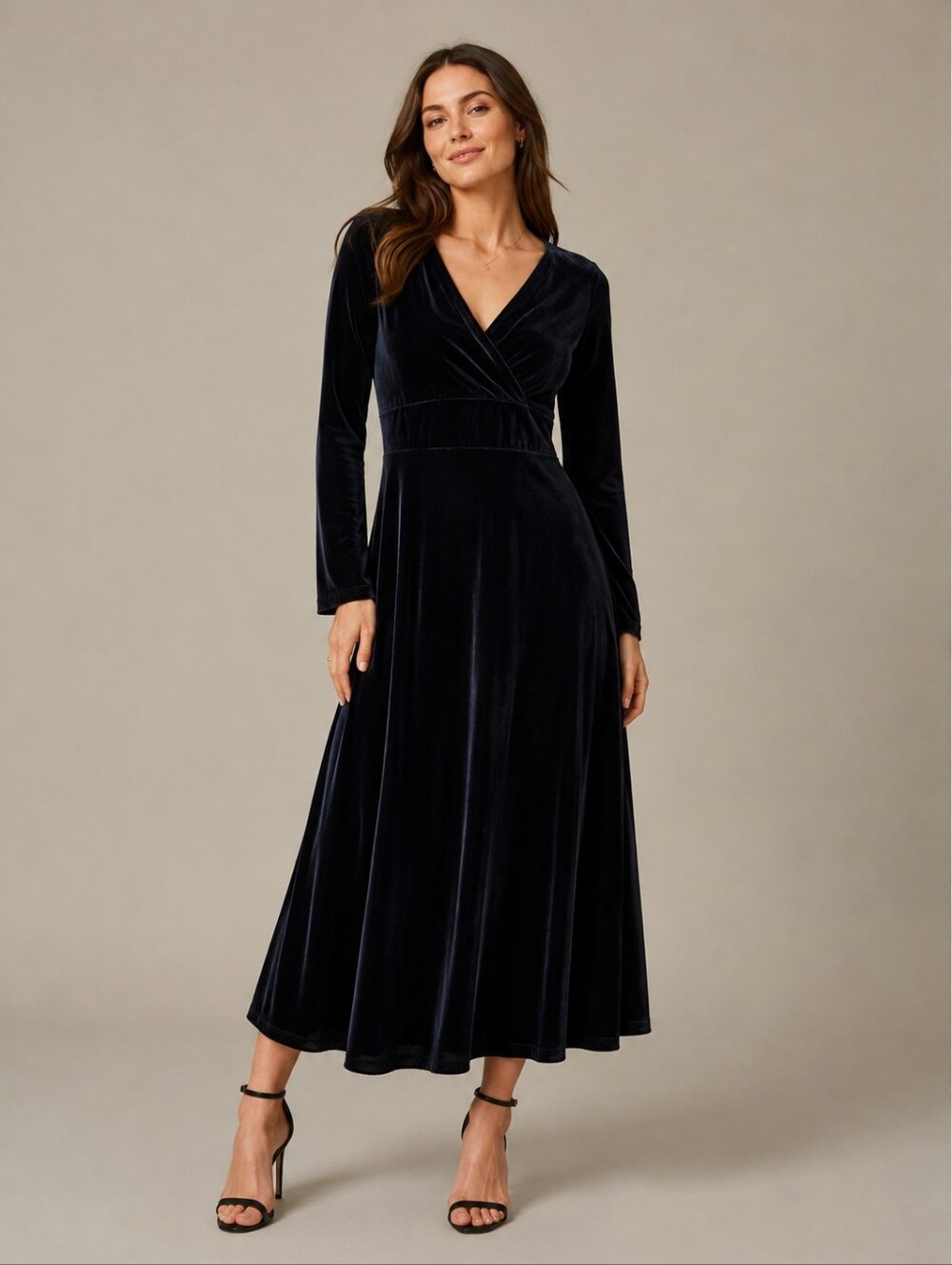 Hopeless Romantic Black Velvet Maxi Dress Long Sleeve Size L Large Gothic Witch
